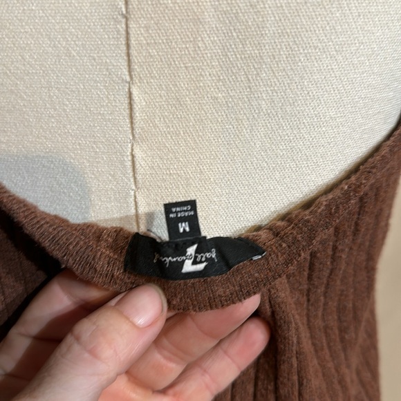 7 For All Mankind Brown Ribbed Dress - Picture 3 of 3